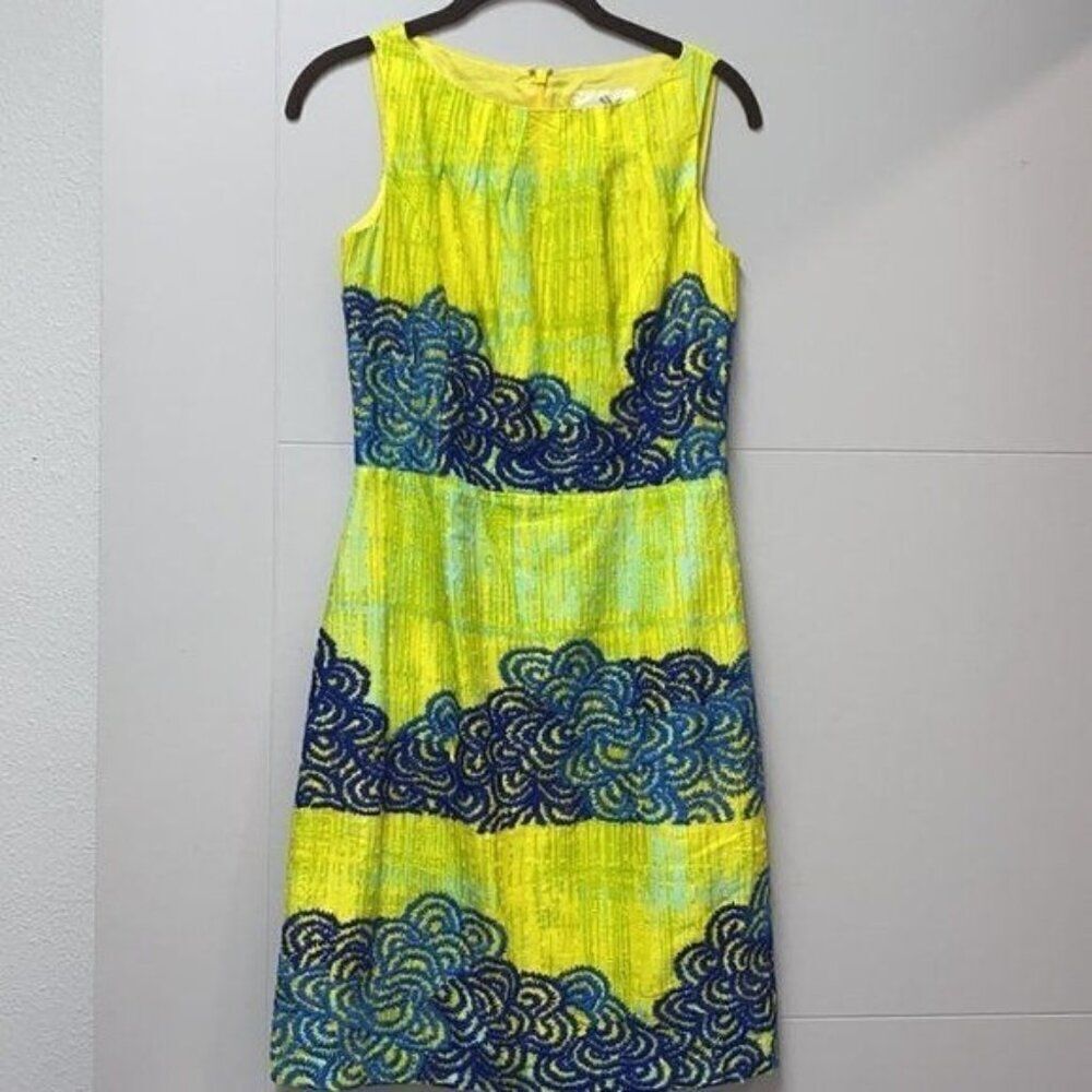 Anthropologie Tabitha Azure Women Scroll and Textured Dress Size 2